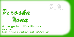 piroska mona business card